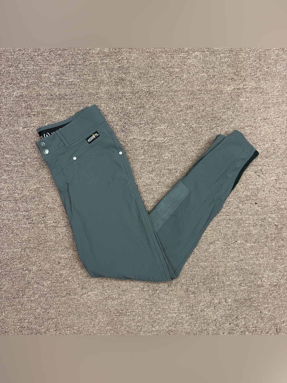 Women’s Medium Grey Kerrits Knee Patch Horseback Riding Breeches